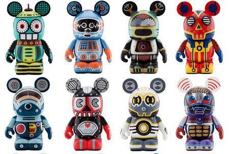 Vinyl toys with a robot theme Vinyl toys with a robot theme